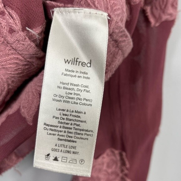 ARITZIA Wilfred Lourdes Mauve Pink Boho Victorian Floral Appliqué Swing Blouse - Picture 11 of 16